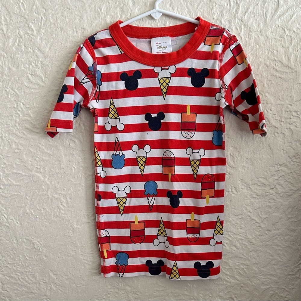 Hanna Andersson x Disney Red White Stripe Mickey Ice Cream Cones Kids Child 10
